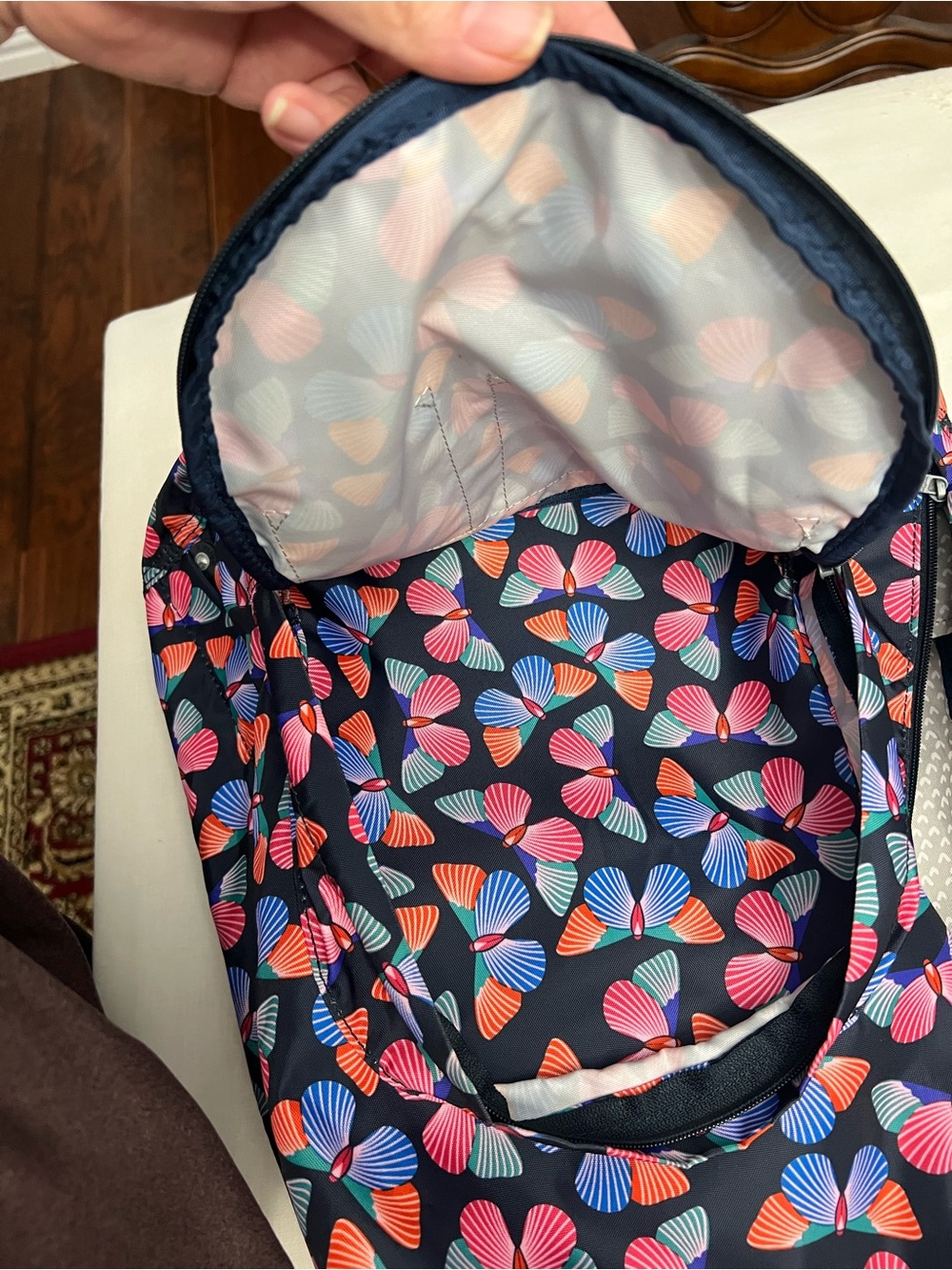 Kipling Multicolor Butterfly School Backpack - Picture 6 of 13